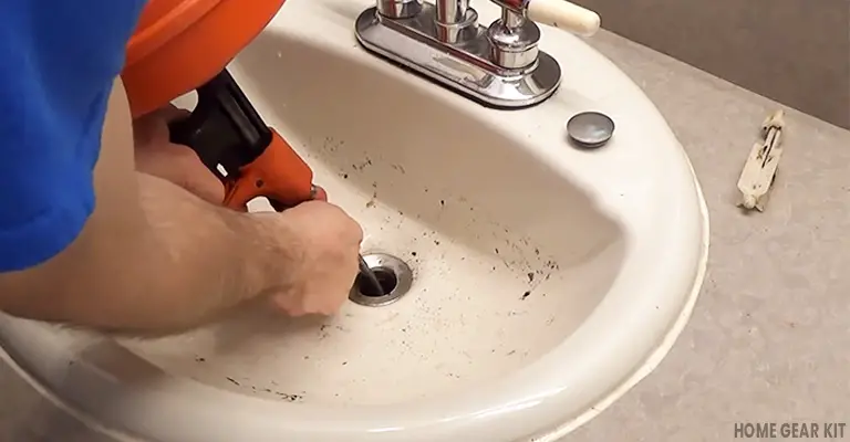 bathroom sink with hidden drain