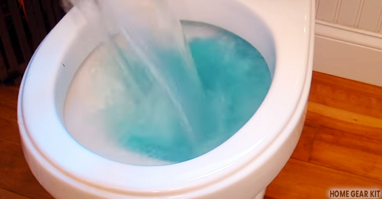 unblock a toilet with Hot water