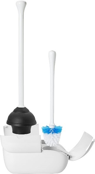 OXO Good Grips Set Toilet Brush & Plunger Combo, White