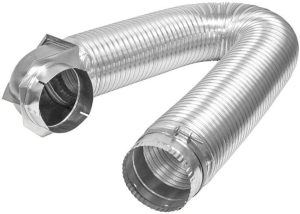 Builder's Best 84018 SAF-T Metal Single Elbow Dryer Vent Duct Kit, UL Listed, 4" Diameter x 8' Length, Silver