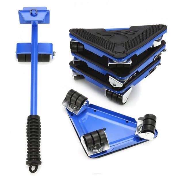 660Lbs Heavy Furniture Lifter Triangle Moving Sliders 360° Rotation Wheels Mover Tool Set