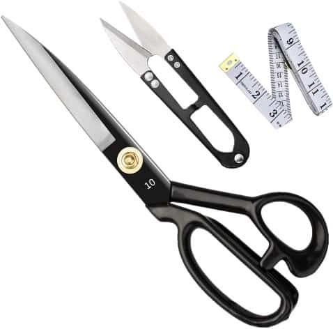  Left-Handed Sewing Scissors 10 Inch(25.5cm) - Fabric Dressmaking Shears, Lefty Tailor's Scissors for Cutting Fabric, Leather, Clothes, Paper, Raw Materials(Left-Handed)