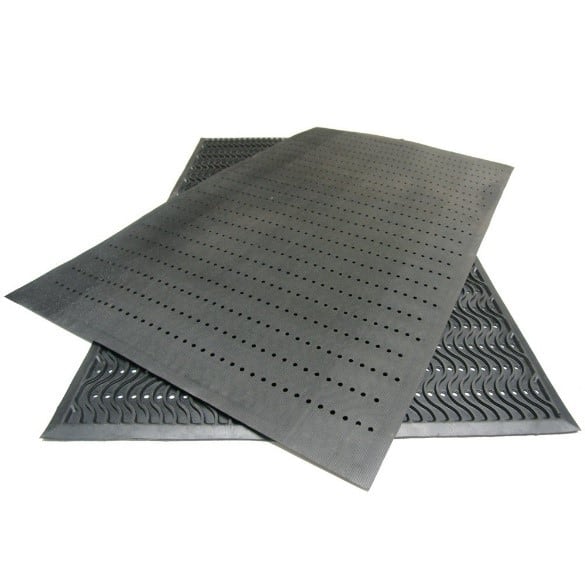 Rubber-Cal 03-213-BK Ultra Scraper Outdoor Rubber Commercial Entrance Mats, 3' x 5', Black