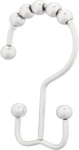 Amazon Basics Shower Curtain Hooks - Dual-Sided Hooks, Nickel