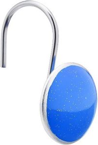 Amazon Basics Shower Curtain Hooks - Button, Blue