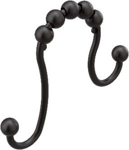 Moen SR2201BL Shower Curtain Ring, Pack of 12, Matte Black