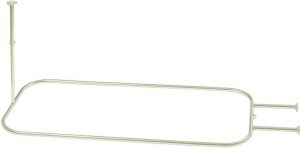 Zenna Home NeverRust 28 by 60-Inch Hoop Shower Rod for Freestanding and Clawfoot Tubs, Satin, Brushed Nickel