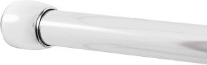 Zenna Home NeverRust Rustproof Stall-Sized Tension Curtain, Rust Shower Rod, Aluminum, 30" - 43", Chrome