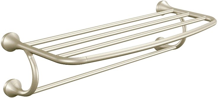 Moen YB2894BN Eva Collection 26-Inch Wide Bathroom Hotel-Style Towel Shelf, Brushed Nickel