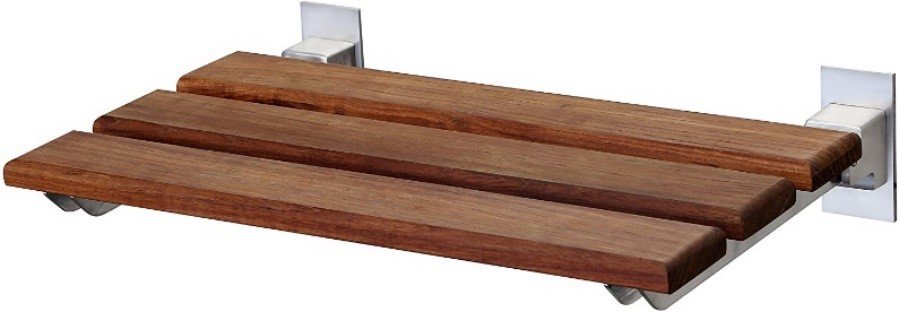 Wall Mount Fold Teak Shower Bench | Bohemian 18.7 in x 12.4 in Bathroom Accessories Folding Teakwood Shower Seat for Inside Shower for Bathtub | Spa Foldable Wooden Bath Chair for Seniors | AC-AZ202…