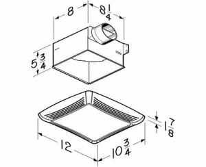 Model 763 NuTone® 50 CFM Ventilation Fan with Incandescent Light