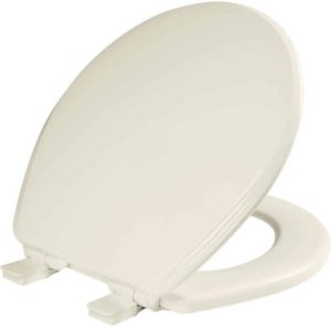 BEMIS 600E4 346 Ashland Toilet Seat with Slow Close, Never Loosens and Provide the Perfect Fit, ROUND, Enameled Wood, Biscuit/Linen