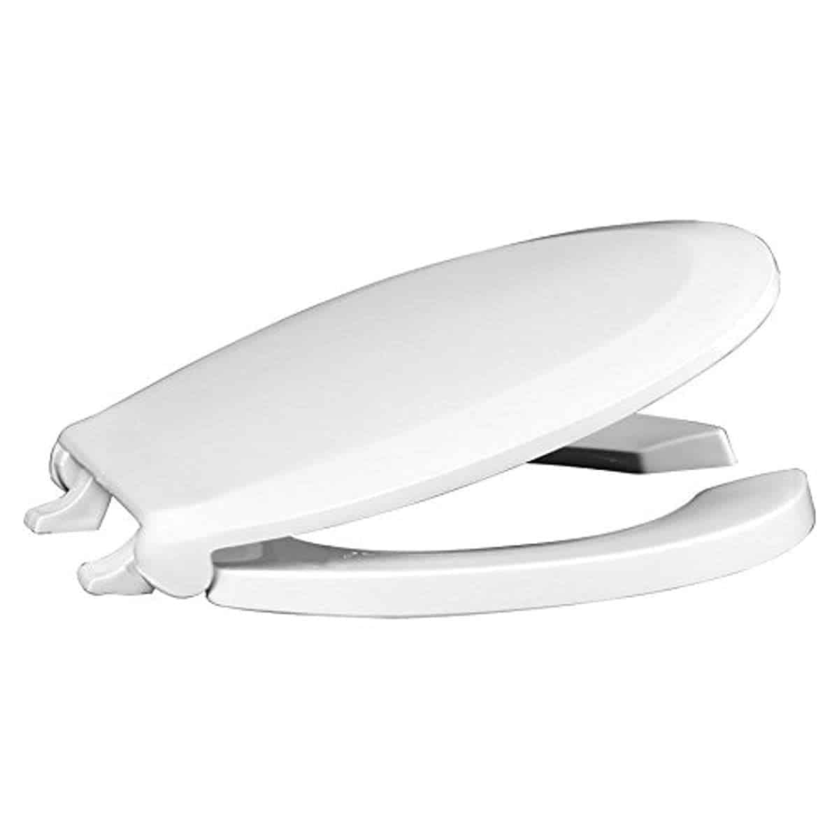 Centoco 460STS-001 Round Plastic Toilet Seat, Open Front with Cover, Stainless Steel Hinge, Heavy Duty Commercial Use, White