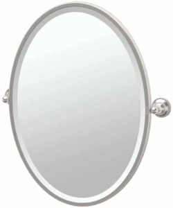 Gatco 4339F Tiara Framed Oval Mirror, Satin Nickel