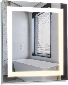 Homewerks 100087, Color Changing 24x30 Inch LED Bathroom Mirror, Anti-Fog Wall Horizontal or Vertical Mount, Soft White and Daylight, 24"x30"