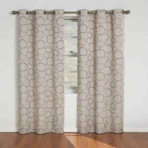 ECLIPSE Meridian Modern Blackout Thermal Grommet Window Curtain for Bedroom or Living Room (Single Panel), 42" x 84", Linen
