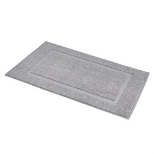 Amazon Basics Banded Bathroom Bath Rug Mat - 20 x 31 Inch, Powder Grey