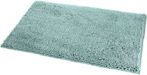 Amazon Basics Non-Slip Microfiber Shag Bathroom Rug Mat, 21" x 34", Seafoam Green