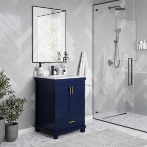 Dorel Living Sunnybrooke 24 Inch Bathroom Vanity with Sink, 24", Navy