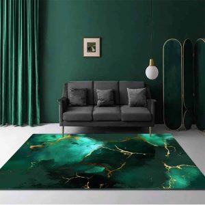 Green Gold Marble Pattern Modern Abstract Area Rugs for Livingroom Bedroom Emerald Lux Home Office Carpets Rugs Beside Bed Contemporary Arti Pation Deck Rugs Large Runner Rugs Diningroom Rugs 6x8