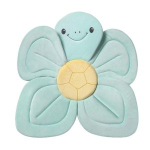 Nuby Turtle Baby Bath Cushion for Bathtub or Sink, Soft and Easy to Dry Fabric, 0-6 Months, Turquoise