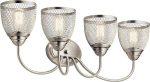 KICHLER Voclain 32" 4 Light Vanity Light with Mesh Shade in Brushed Nickel