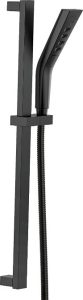 Delta Faucet Pivotal 3-Spray Handheld Shower Head with Shower Slide Bar, Matte Black Shower Head with Handheld, H2Okinetic Technology, Matte Black 51799-BL