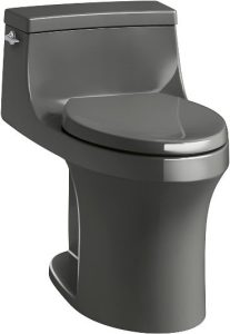 KOHLER K-5172-58 San Souci Comfort Height Compact Elongated 1.28 GPF Toilet with Aqua Piston Flushing Technology and Left-Hand Trip Lever