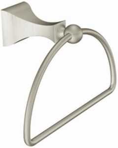 Moen DN8386BN Retreat Collection Bathroom Hand Towel Ring with Hardware, Brushed Nickel