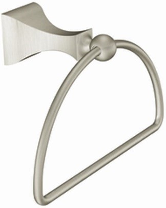 Moen DN8386BN Retreat Collection Bathroom Hand Towel Ring with Hardware, Brushed Nickel