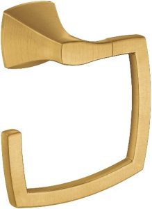 Moen YB5186BG Voss Collection Bathroom Towel Ring, Brushed Gold