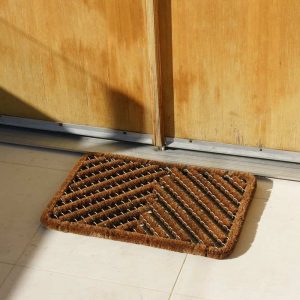 Rubber Cal Herringbone Outdoor Scraper Door Mat